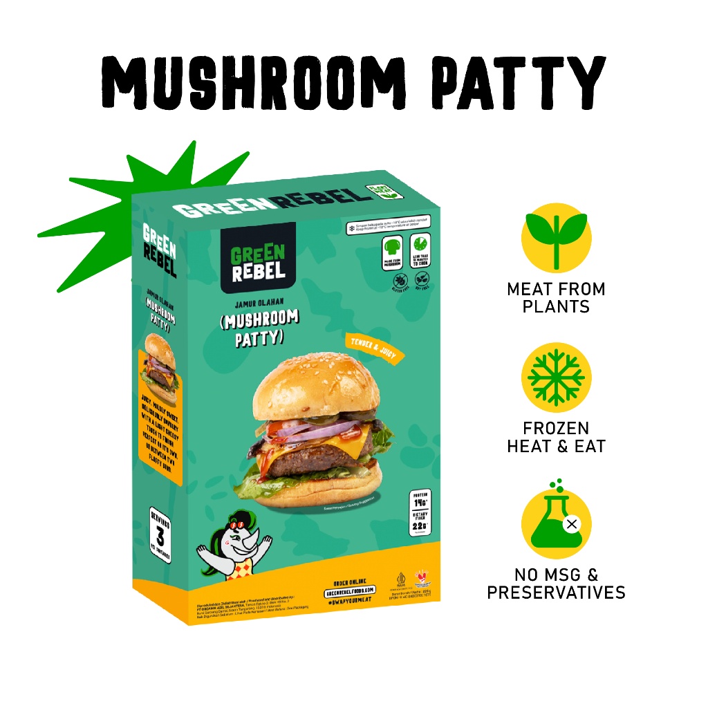 

Green Rebel Mushroom Patty Veggie Burger Vegan 225 gr