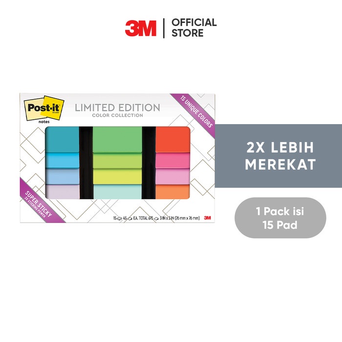 

ATKJaya- 3M Post-it Super Sticky Limited Edition, 654-15SSHO, 2x Lebih rekat