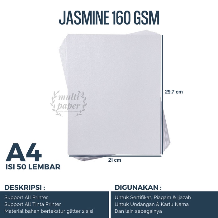 

ATKJaya- Kertas Jasmine A4 isi 50 lembar / Fancy Paper / Kertas Undangan