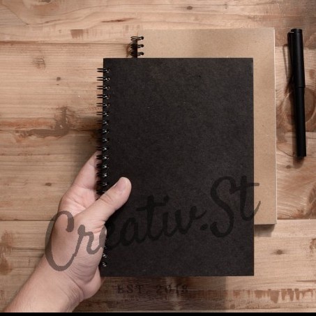 

ATKJaya- [Tulis.Id] Basic Bamboo Paper Black Spiral Notebook A5 100 GSM