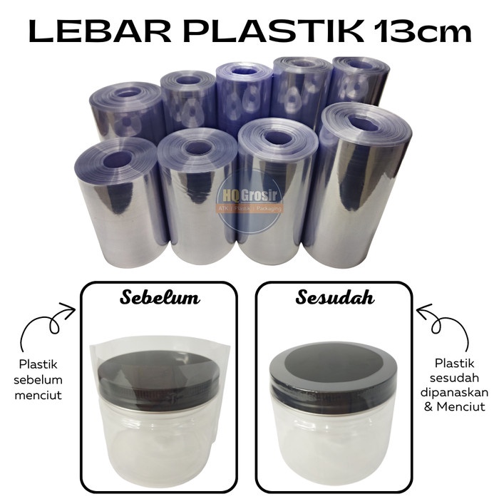 

ATKJaya- Plastik Segel 13cm x 50Meter -Shrink Film/Plastik Shrink/Heat Shrink