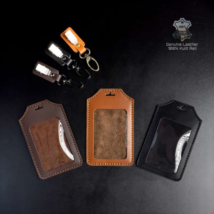 

ATKJaya- Id card holder Kulit Asli/ name tag kulit asli 2 slot