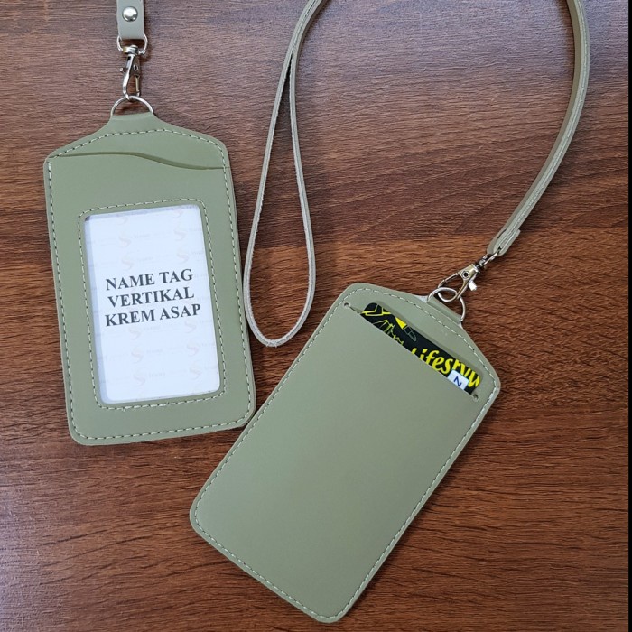 

ATKJaya- NAME TAG KULIT ID CARD HOLDER GANTUNGAN NAMA LANYARD AR13