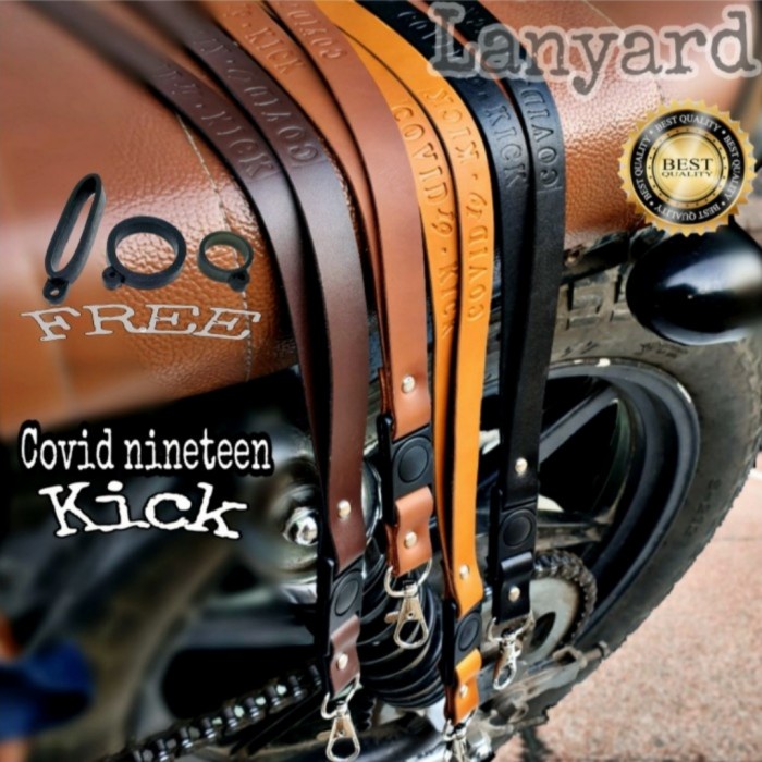 

ATKJaya- Lanyard covid-19 kick free 3x karet / tali gantungan / lanyard kulit