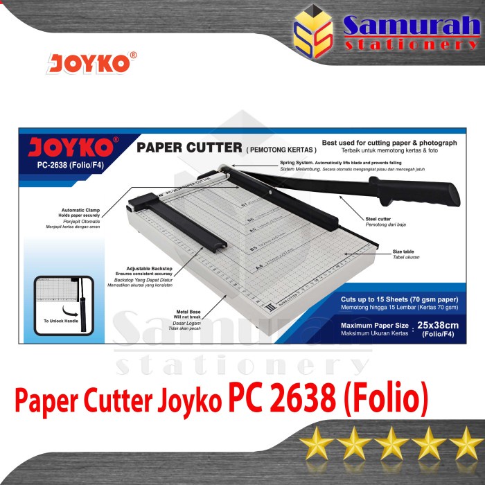 

ATKJaya- Paper Cutter F4 Joyko PC 2638 / Mesin Pemotong Cutting Kertas 26x38 cm