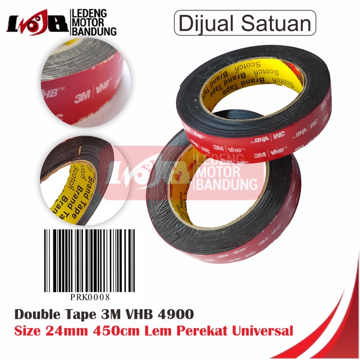 

ATKJaya- Double Tape 3M VHB 4900 size 24mm 450cm Lem Dobel Perekat Automotive