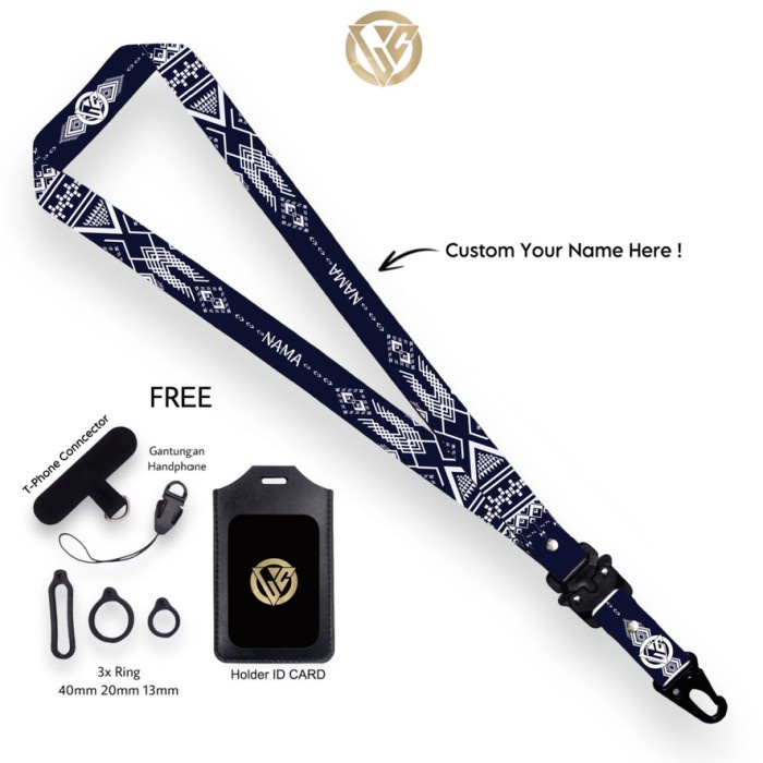 

ATKJaya- Lanyard Craft Custom Nama Ethnic Motif Gantungan Holder ID Card