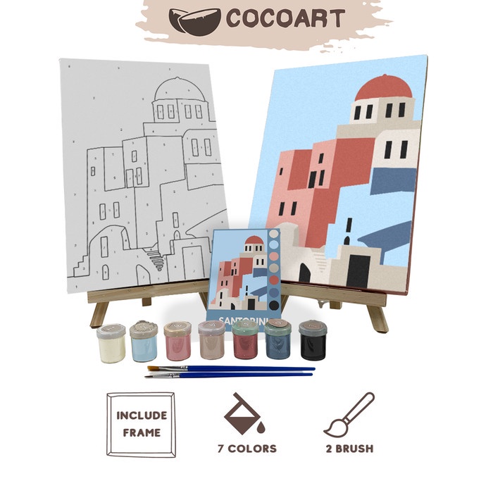 

ATKJaya- Paint By Number Kit [ Santorini ] - Cocoart.id I Kanvas 20 x 30 cm