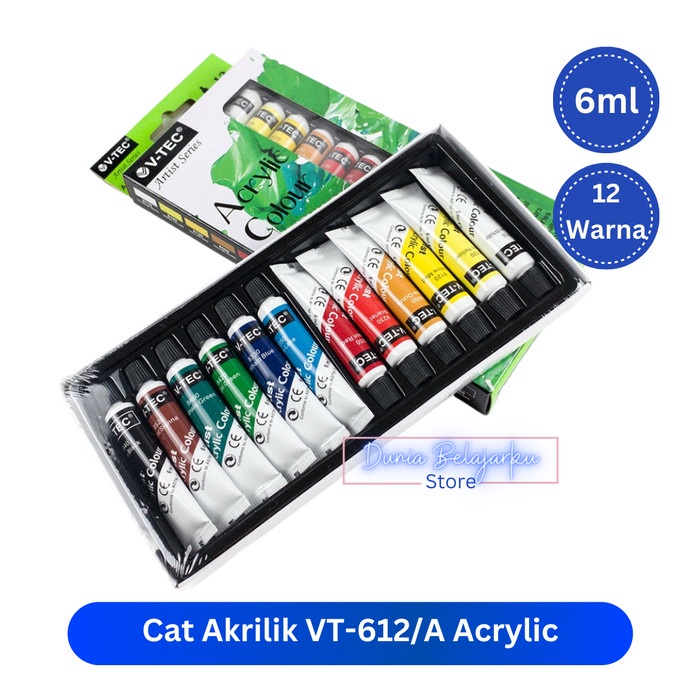 

ATKJaya- Cat Akrilik Vtec VT-612 / Cat Acrylic Colours V-Tec 12 Warna 6ml Tube