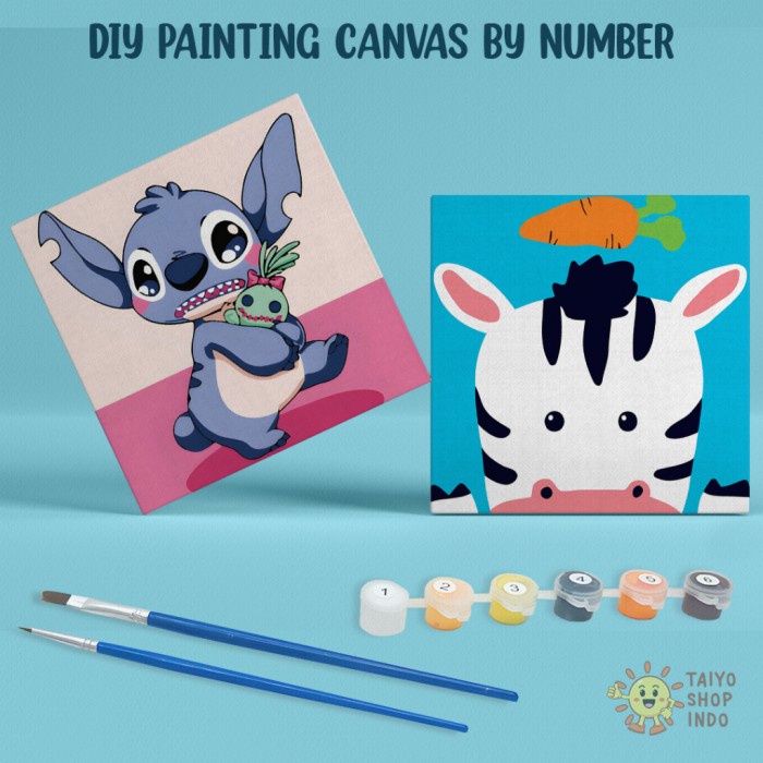 

ATKJaya- TAIYO DIY Painting Canvas Number 20cm Melukis Kanvas Karakter Edukasi