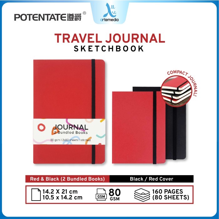 

ATKJaya- Buku Sketsa Potentate Travel Journal 14,2x21cm Stitch Bound Sketchbook