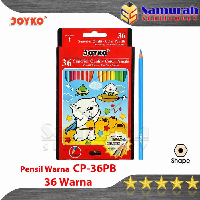 

ATKJaya- Pensil Warna Joyko CP 36 PB Warna Panjang Color Pencil CP-36PB Colors