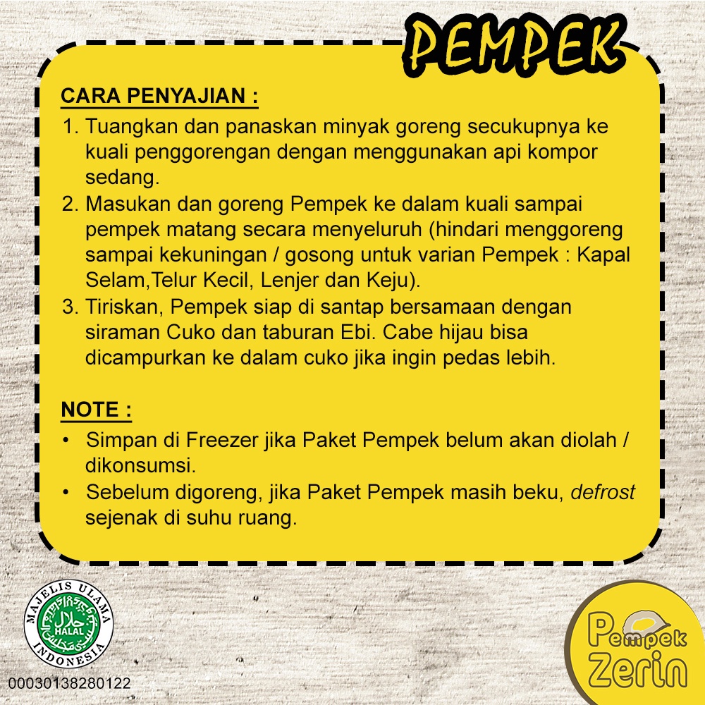 

Pempek Palembang Paket Campur Kecil 30 Pcs + Cuko 250mL - Vakum Frozen - PEMPEK ZERIN