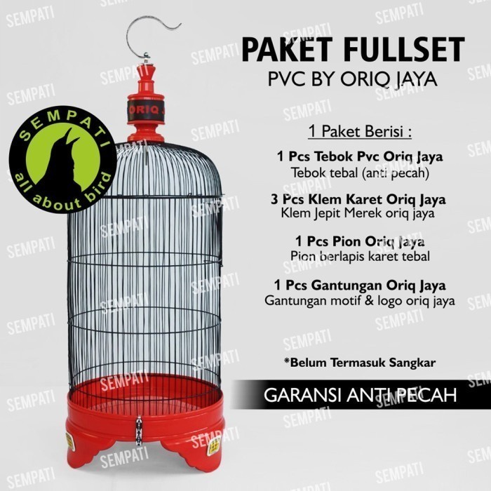 TEBOK PVC ORIQ JAYA FULLSET PION GANTUNGAN SANGKAR BURUNG LOVEBIRD TBO DiskonJual MurahHarga