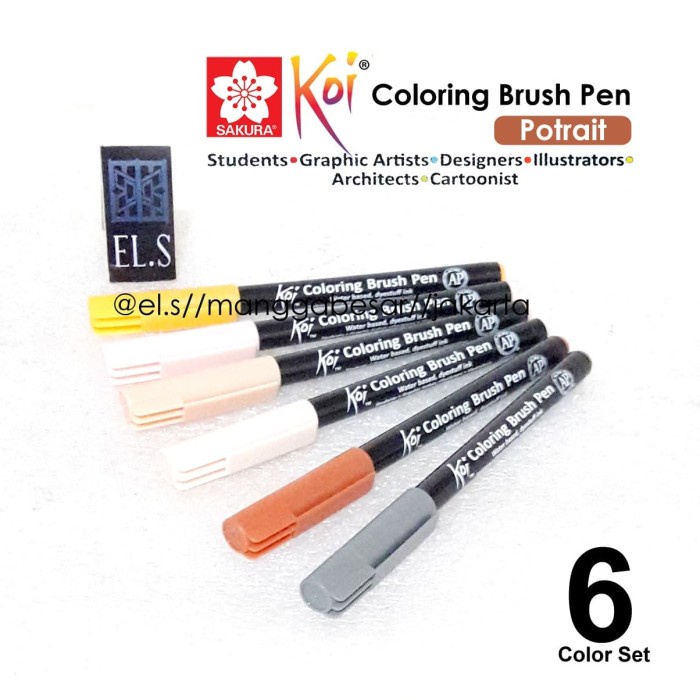 

SAKURA KOI COLORING BRUSH PEN 6 POTRAIT COLOR SET