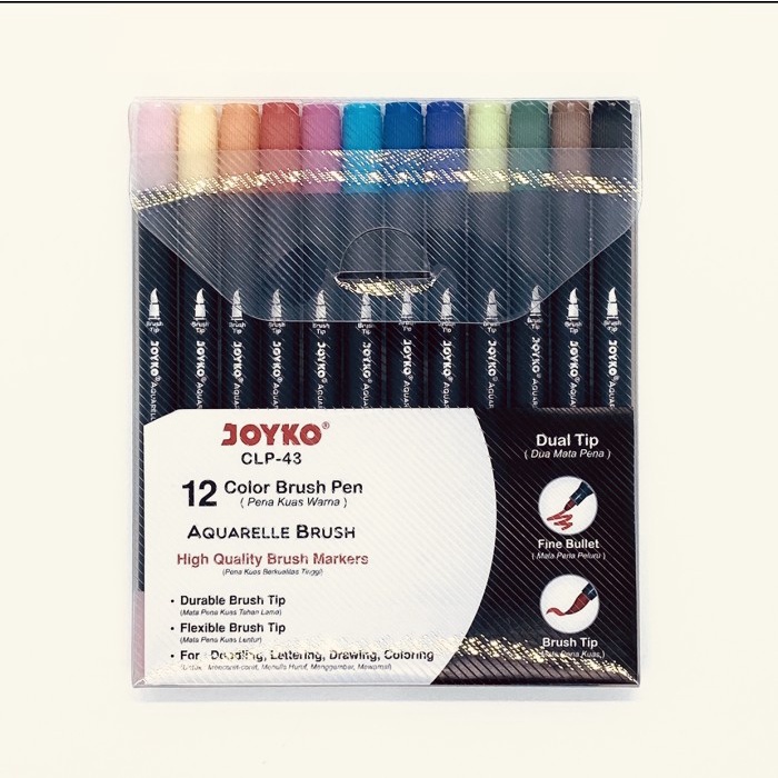 

AQUARELLE BRUSH 12 COLOR BRUSH PEN JOYKO CLP-43