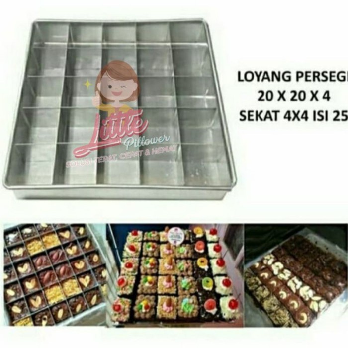 / ( LOYANG SEKAT20X20 ) Loyang Brownies sekat 20x20