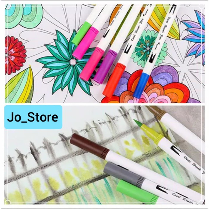 

72 COLORS BRUSH MARKER PEN FINELINER MARKER DUAL TIP BRUSH MARKER PEN