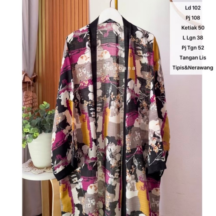 Sale Outer Wanita Sabana Long Outer Floral Original Sabana Lanjutan Qlh954