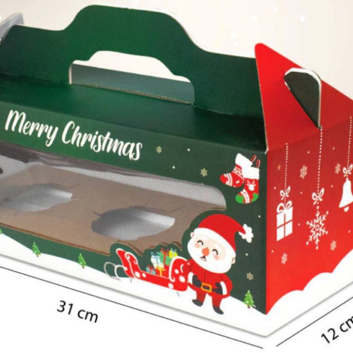 

SOUVEN- Box Natal Tenteng Jendela bersekat isi 3 Toples Tabung Uk 31x12x12cm