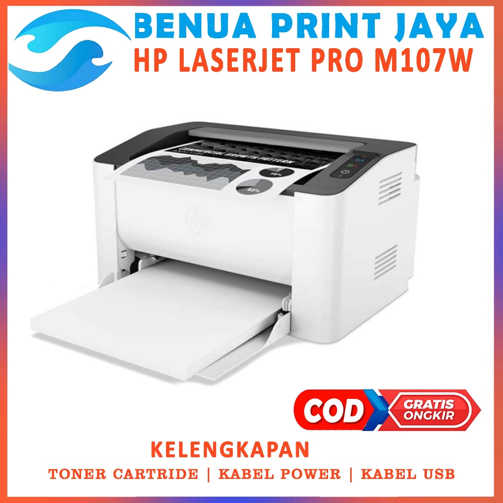PRINTER HP LASERJET M107W Printer baru siap pakai Printer Monochrome Wireless