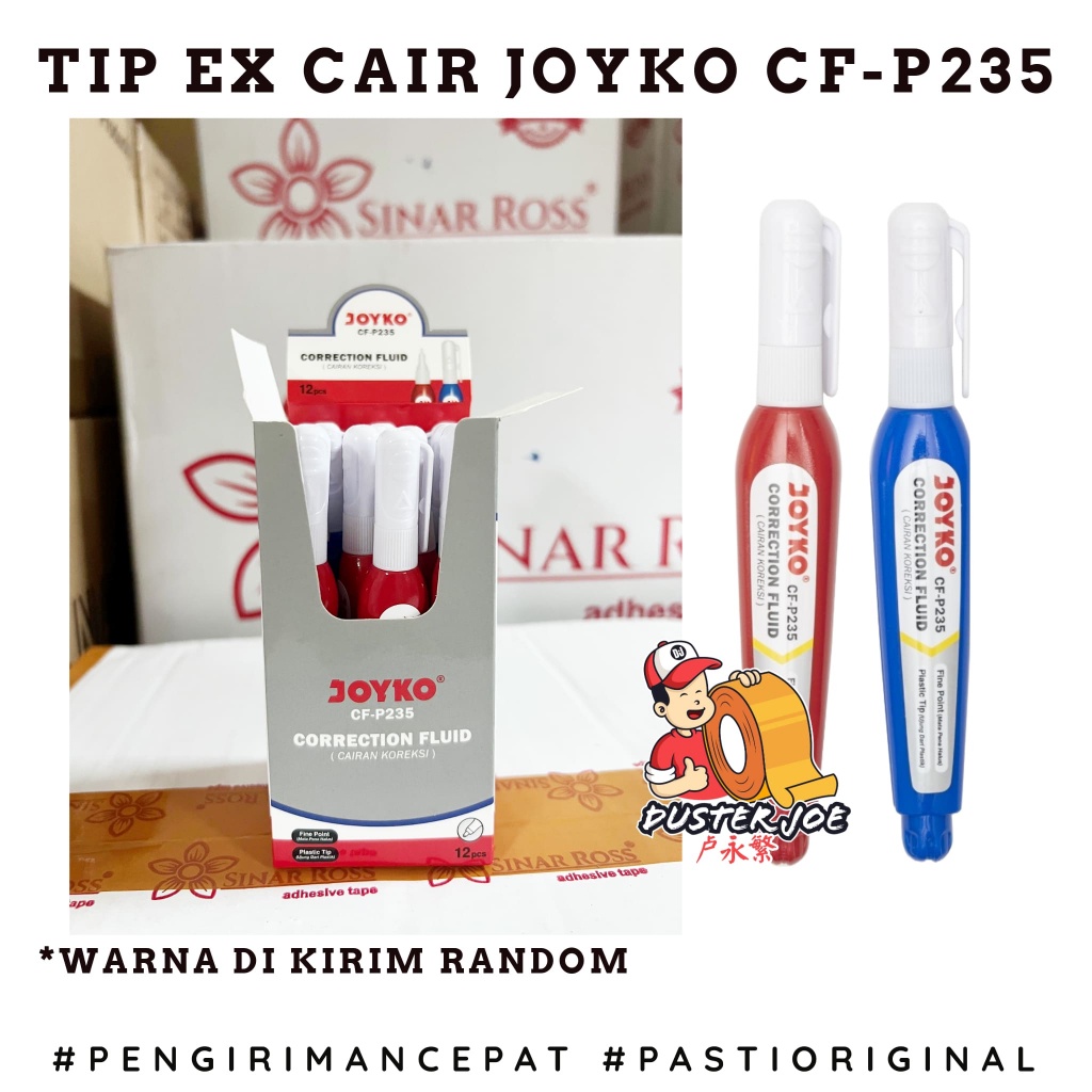 

IK! [PER 1 PACK] Tip ex cair Joyko CF-P235 Correction Fluid Koreksi cair ( 1 PACK ISI 12 PCS)