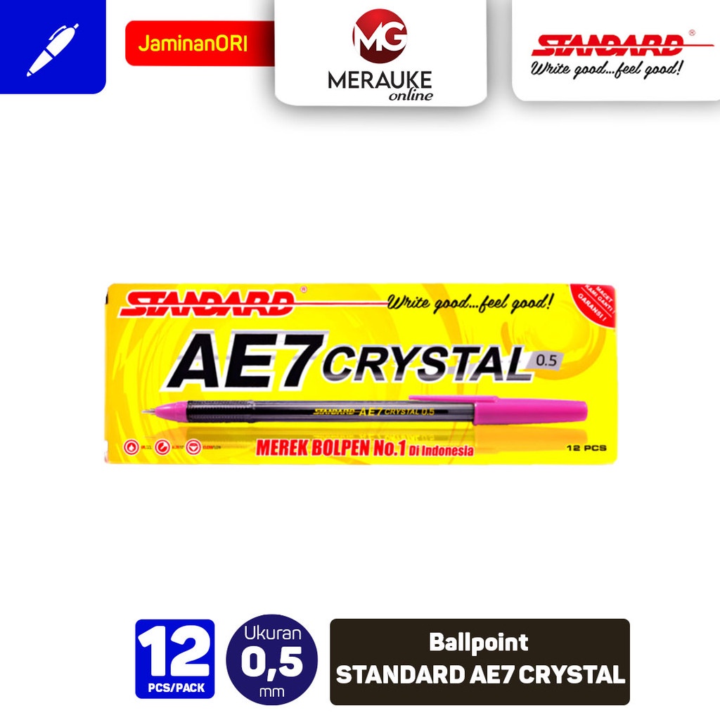 

IK! Ballpoint STANDARD AE7 CRYSTAL - Hitam 12 Pcs