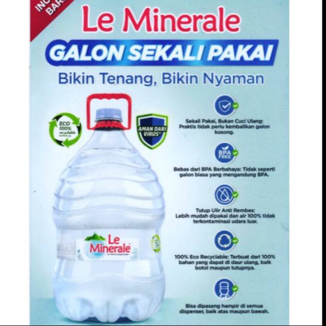 

JH8 Galon Le Minerale khusus GRAB/GOJEK