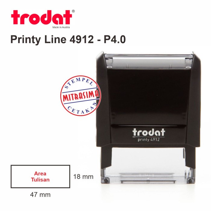 

STEMPEL TRODAT 4912 ( MODEL PERSEGI )