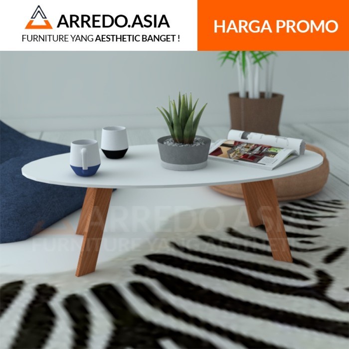 Arredo Meja Lesehan Oval Ruang Tamu Minimalis Modern
