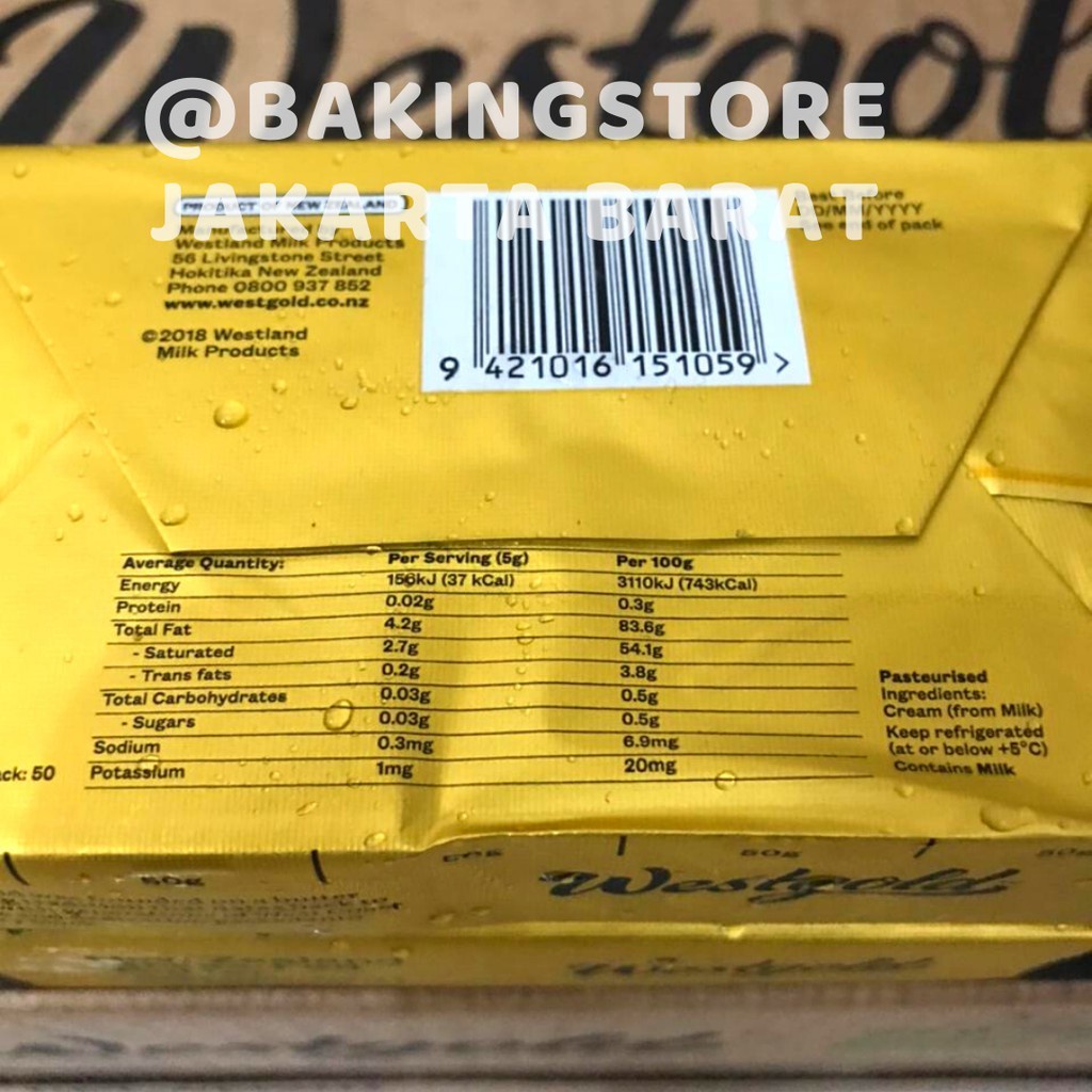 

Westgold Unsalted Butter 250G