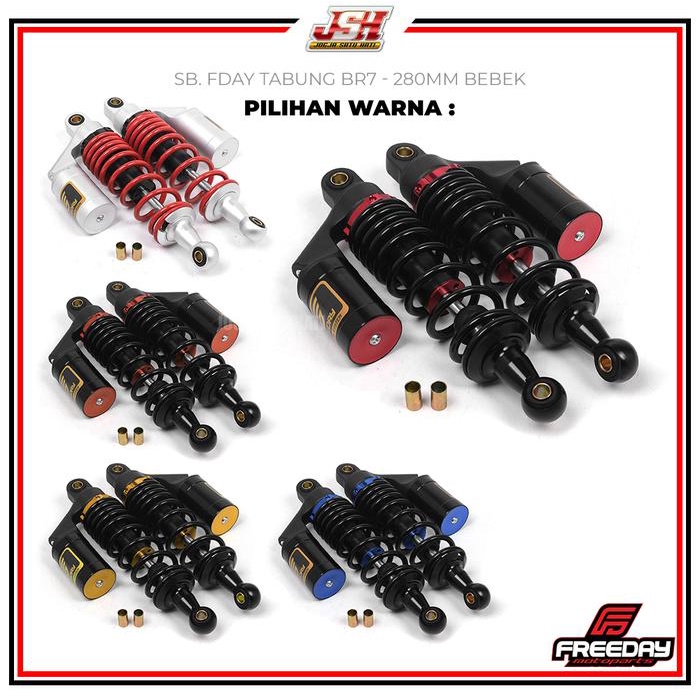 Shockbreaker Shock Belakang Bebek Tabung Freeday 280mm 320mm 340mm Jupiter Z1 Vega ZR Jupiter Z New