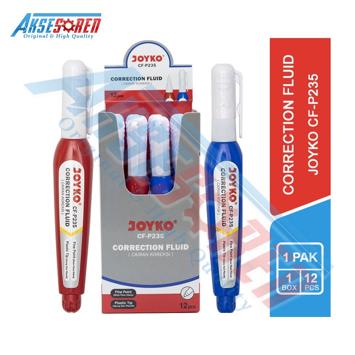 

Correction Fluid Mini Joyko [CF-P235/1 Pack] / Tipe X Cairan Koreksi 1 Pak / Tip Ex Penghapus Cair