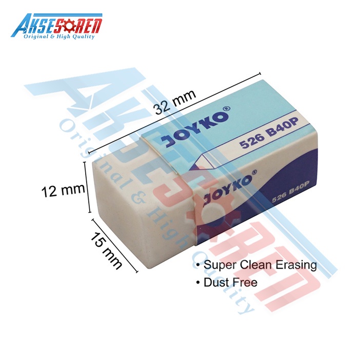 

Penghapus Pensil Kecil Joyko [526 B40/40 pcs] / Stip 2B Eraser Pencil [1 pack]