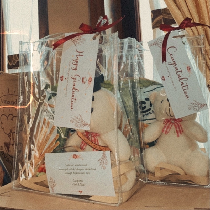 

HJ TOTEBAG SNACK HAMPERS ULANG TAHUN ISI SNACK BONEKA TEDDY BEAR BIRTHDAY ANNIV HAMPERS GRADUATION