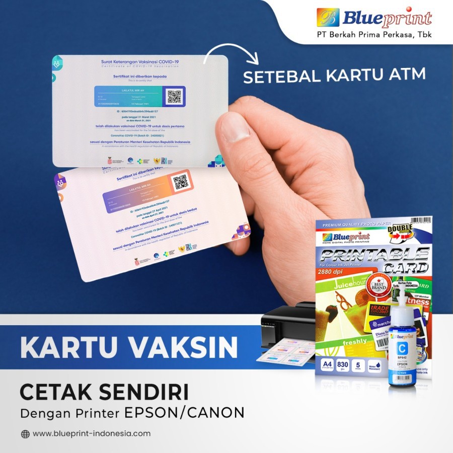 

Bahan ID Card Blueprint Ukuran A4 830 Um / Printable Card BP - GPA4210