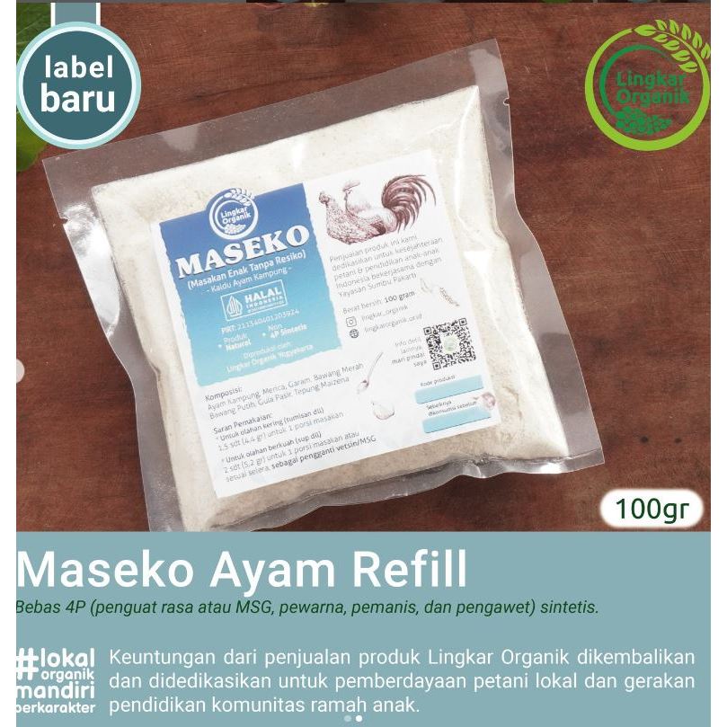 

Maseko Kaldu organik BOTOL & REFILL 100gr Non MSG Lingkar Organik kaldu mpasi