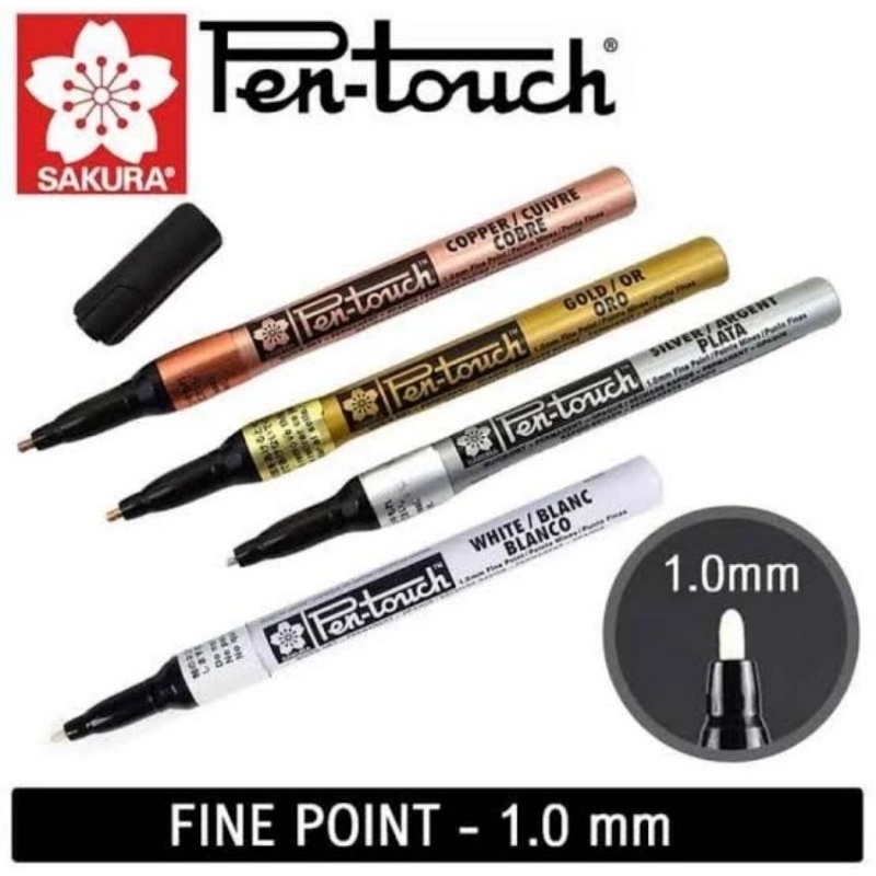 

Spidol Sakura Pen Touch 1.0 mm Permanent Paint Marker # GOLD / SILVER / COPPER / WHITE
