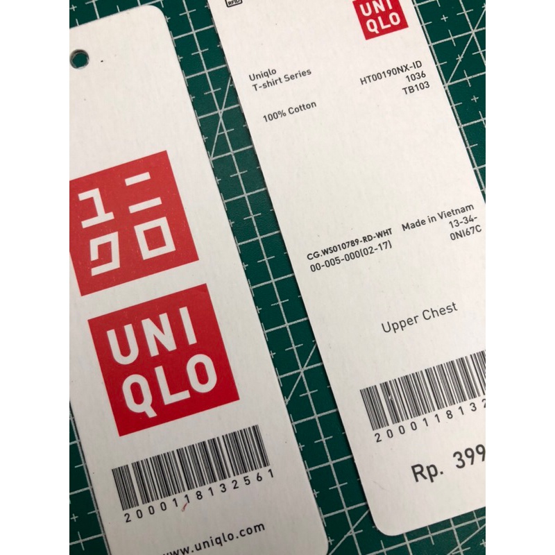 

Uniqlo T-Shirt Series Tag Price Barcode Super Tebal Super Premium Co 1X Di Kirim 600Pcs