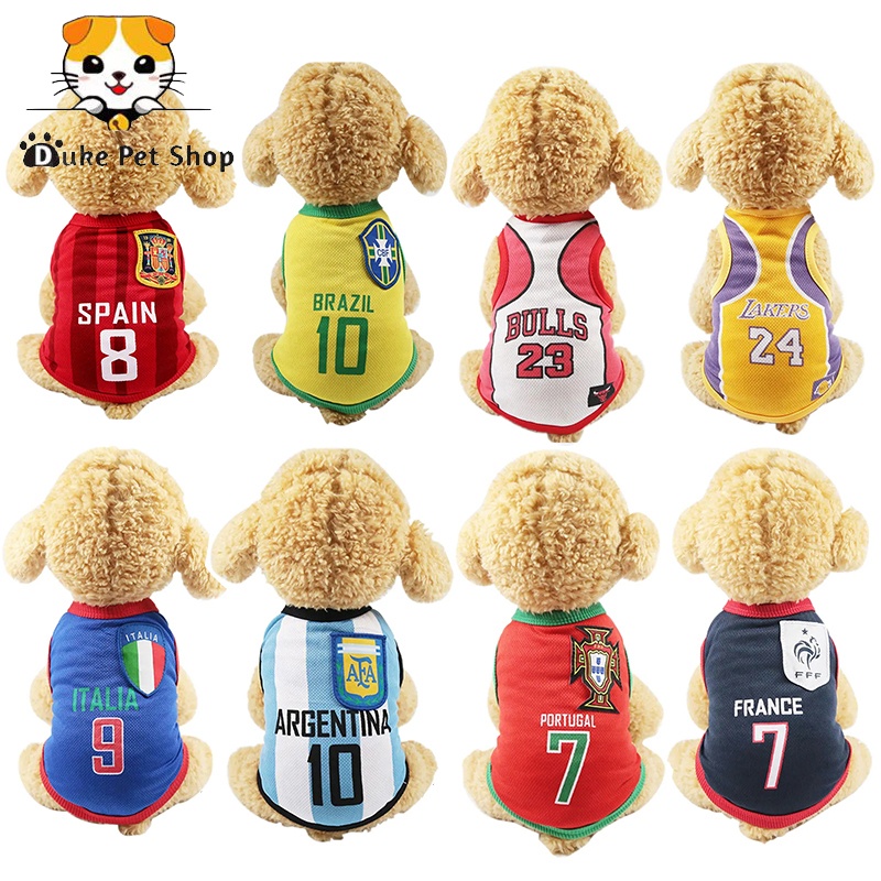 Ready Baju Anjing Besar Jumbo Pakaian Sport Kucing Motif Bola Team Dunia Jersey XXXL 4XL 5XL
