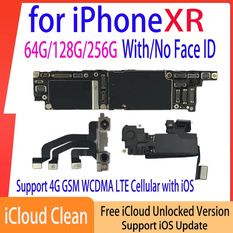 CC Logic Board for iPhone XR Motherboard with Face ID 256gb Unlocked Support iOS Update Clean iCloud