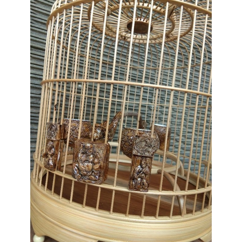 Ready SANGKAR CUNGKOK PLECI MODEL CEPER SUDAH PERNIS PULSET CEPUK DAN TANGKRINGAN ALAS KAYU JATI