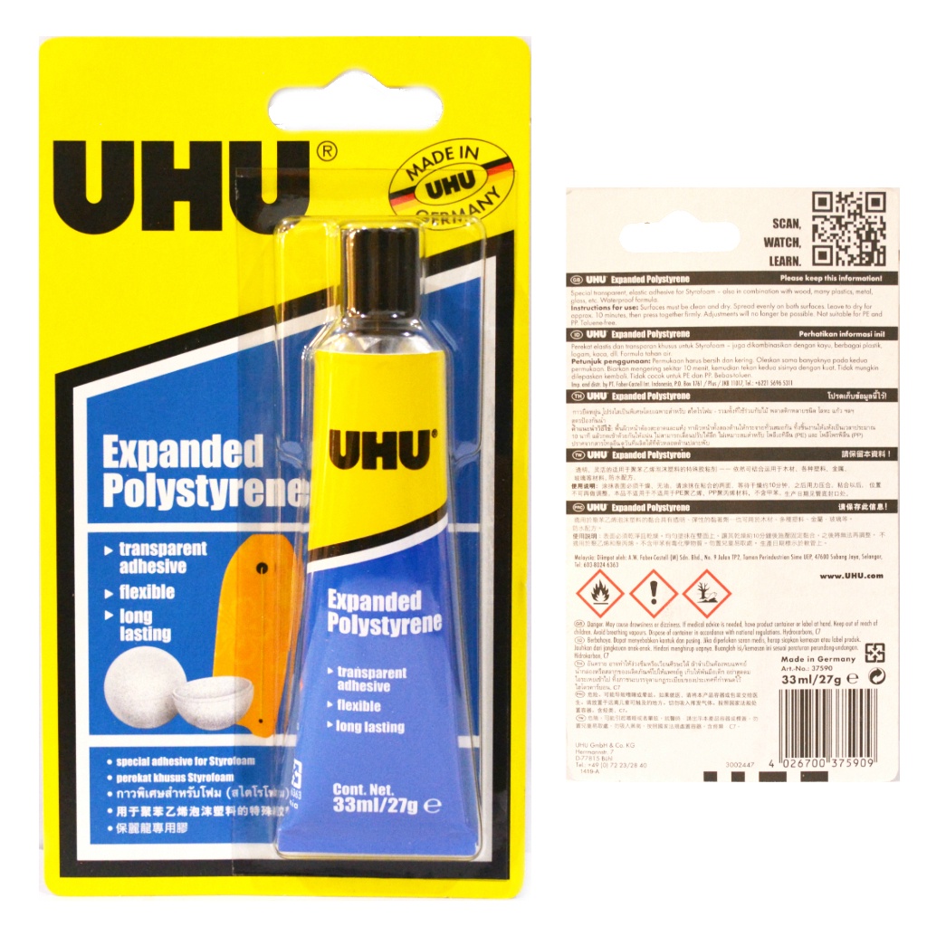 

Lem UHU House Hold Expanded Polystyrene Styrofoam / Adhesive Original Made In Germany