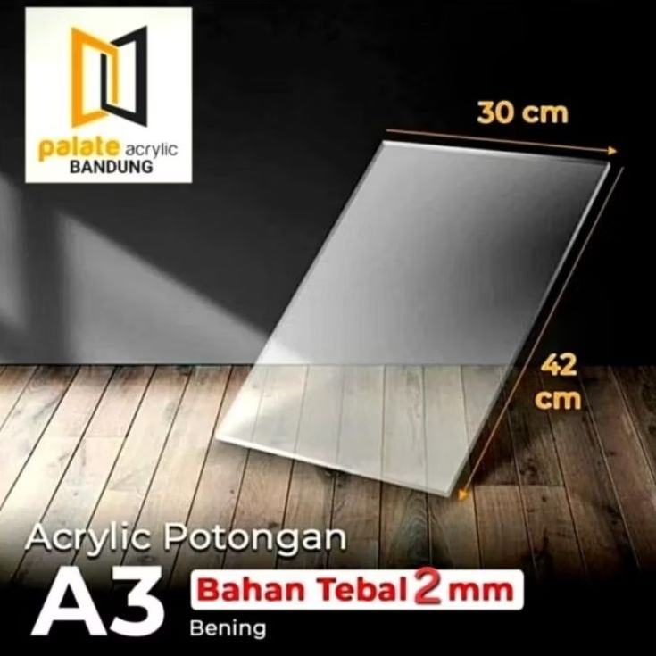 

AKRILIK POTONGAN BENING UKURAN A3/ ACRYLIC LEMBARAN A3 TEBAL 2MM
