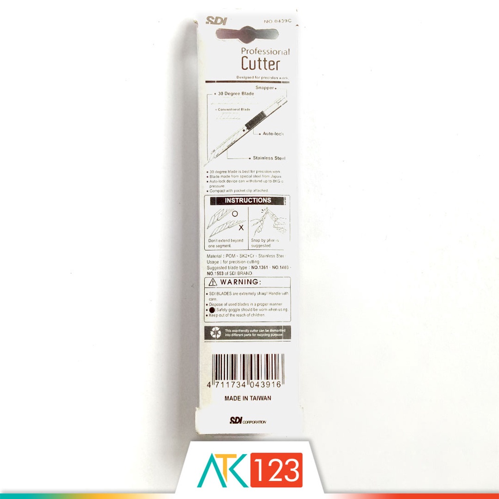 

Professional Cutter 30 Derajat SDI No. 0439C