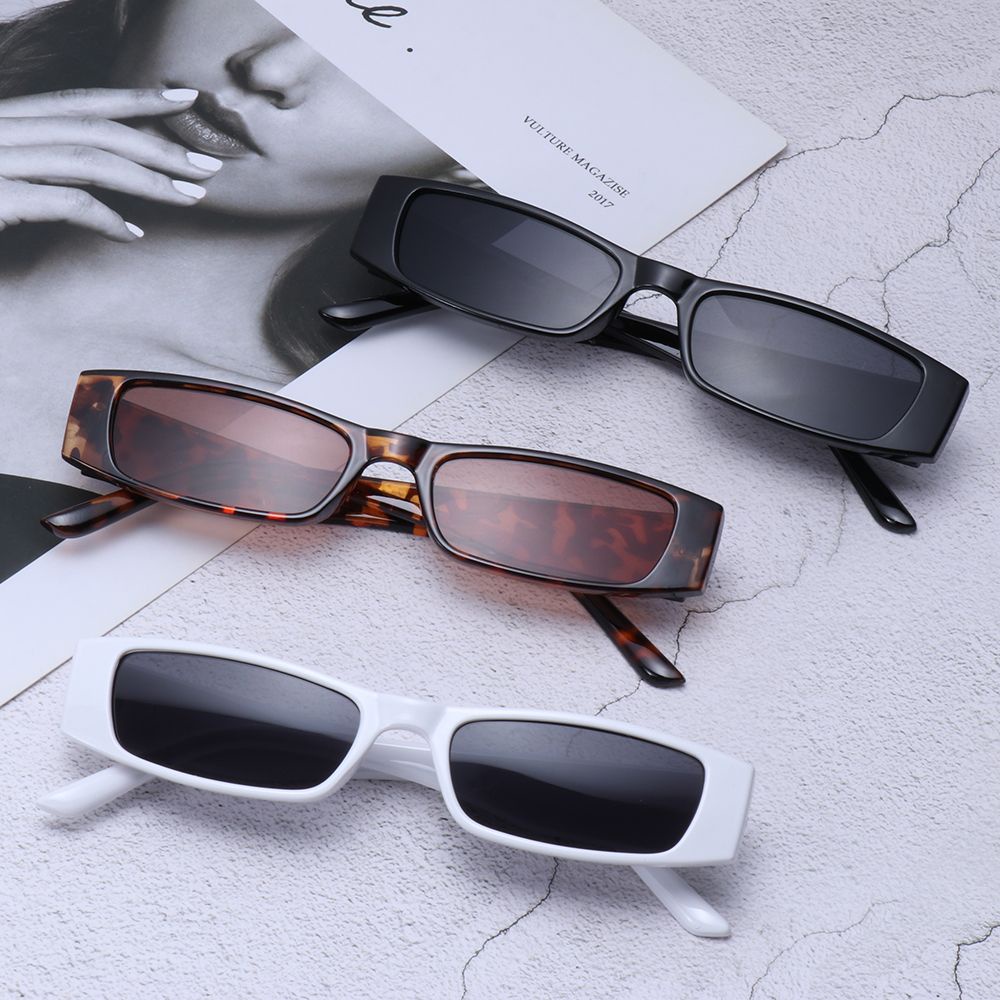 Retro Small Frame Sun Glasses Small Rectangle Sunglasses Vintage Square Narrow Sunglasses Trending