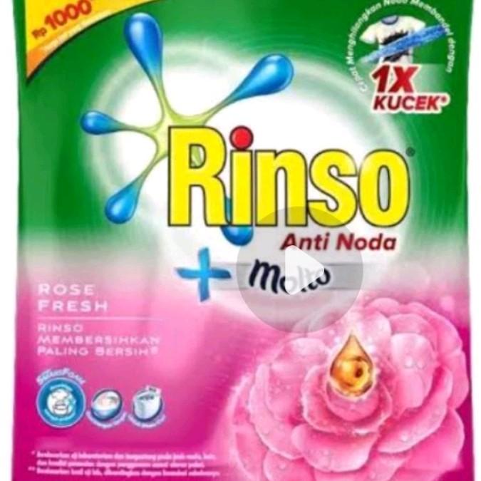1 Dus Rinso Bubuk Anti Noda +Molto Per Dus Isi 126 Sachet - Deterjen Powder Laundry Pembersih Kain -