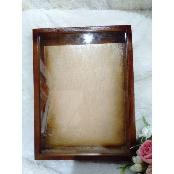 JTTOP FRAME PINUS + AKRILIK  PIGURA FOTO KADO KAYU PINUS RUSTIC
