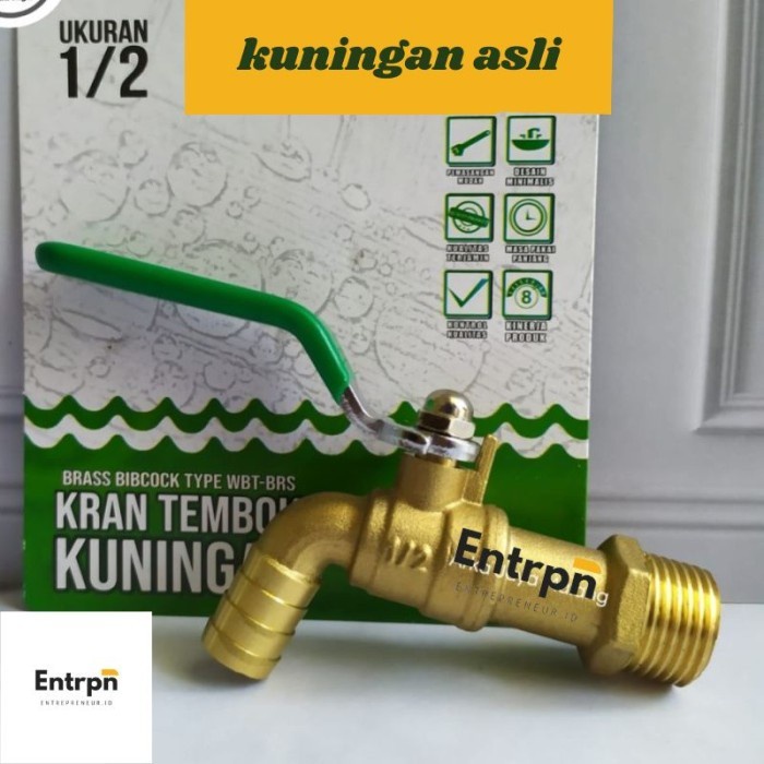 JTTOP KRAN KUNINGAN ERNESTO 1/2"KRAN KUNINGAN 1/2 TEMBOK ERNESTO