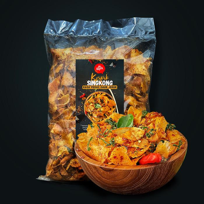 

500gr Keripik Singkong Pedas Daun Jeruk - Yasnack/Cemilan/Food Snacks/Snack/Kripik Makanan snack